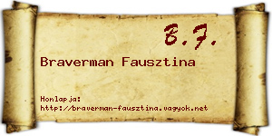 Braverman Fausztina névjegykártya